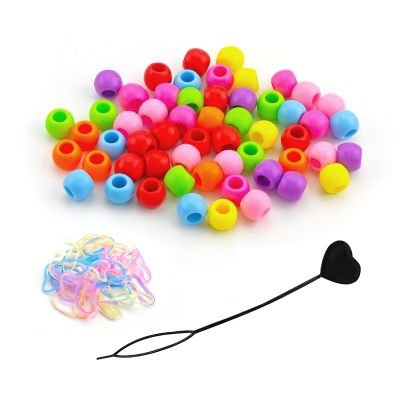 50 Pcs Silicone Beads for Hair, Soft Hair Beads for Kids Girls Braids, Colorful Silicone Pony Beads for Braiding, Lightweight Hair Accessories, Assorted Colors