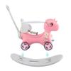 Gecheer Rocking Horse Toy for Toddlers 1-3 Years Old Unicorn Ride-On with Push Handle, Adjustable Backrest, Balance Board & Sound Button Pink view 2