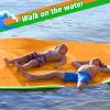 10' x 5' Lily Pad Floating Mat for Lake, 3-Layer Tear-Resistant XPE Foam Floating Water Mat, Floating Pool Mat for Ocean,Beach,River, Orange & Green view 3