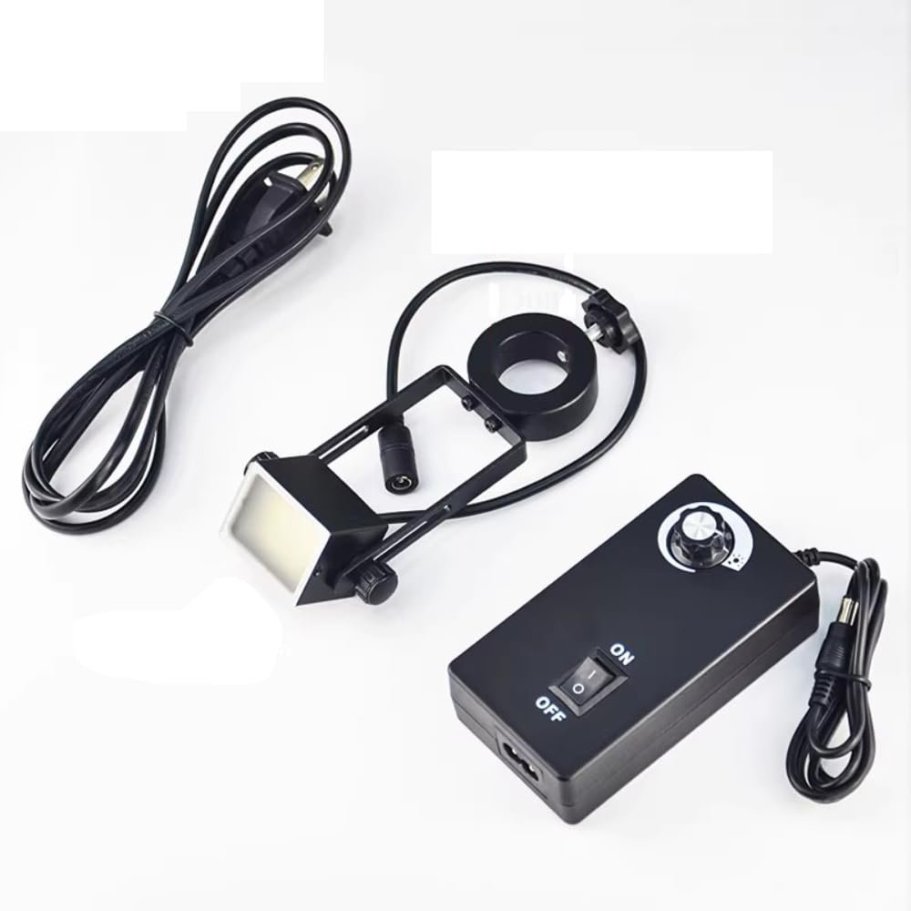 60 LED Dimmable Microscope Side Light, Adjustable Square LED Illumination Lamp, Universal Auxiliary Light for Stereo Industrial Microscope (32MM)