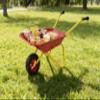 Toy Wagon Cart for Boys and Girls, 33LB Capacity, Lightweight Metal Handcart for Sand, Garden, Yard Play and Storage Durable Red Tray with Yellow Frame view 2