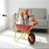Toy Wagon Cart for Boys and Girls, 33LB Capacity, Lightweight Metal Handcart for Sand, Garden, Yard Play and Storage Durable Red Tray with Yellow Frame view 4