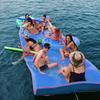 10' x 5' Blue Lily Pad Floating Mat for Lake, 3-Layer Tear-Resistant XPE Foam Floating Water Mat, Floating Pool Mat for Ocean, Beach, River view 4
