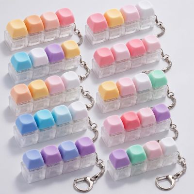 Teyva Daily 10 Pcs Colorful Keyboard Fidget Clicker Keychain, 4-in-1