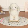 Gecheer Kids Rocking Horse Toy with Lullaby Sound, Soft Plush Alpaca Design, Safety Belt & Hand Puppets for Toddlers 1-3 Years, White, CPC Certified view 3