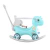 Gecheer Rocking Horse for Toddlers 1-3 Years 4-in-1 Ride-On Toy with Push Handle, Adjustable Backrest, Balance Board & Sound Button Blue Unicorn Design view 4