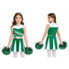JEATHA Kids Sleeveless Cheer Printed Cheerleading Outfit Halloween Dress Up Party Wear Sports Day for Dance Green 11-14 Years view 2
