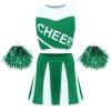 JEATHA Kids Sleeveless Cheer Printed Cheerleading Outfit Halloween Dress Up Party Wear Sports Day for Dance Green 11-14 Years view 3