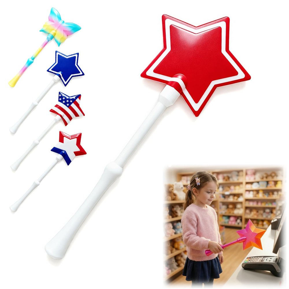 Credit Card Wand Tap to Pay Wand,Twinkle Magic Wand Credit Card Holder,Red
