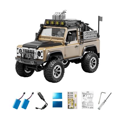 SkyPlayoRC 1/12 Scale Full Proportional RC Rock Crawler, KF90 2.4GHz 4WD Off Road Truck, Adjustable LED Light Climbing Vehicle Monster Truck RTR for Adults - Yellow/2 Batteries