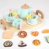 Wooden Afternoon Tea Set for Kids, 20 Piece Pretend Play Tea Party Set with Teapot, Cups, Pastries and Serving Tray, for 2 view 1