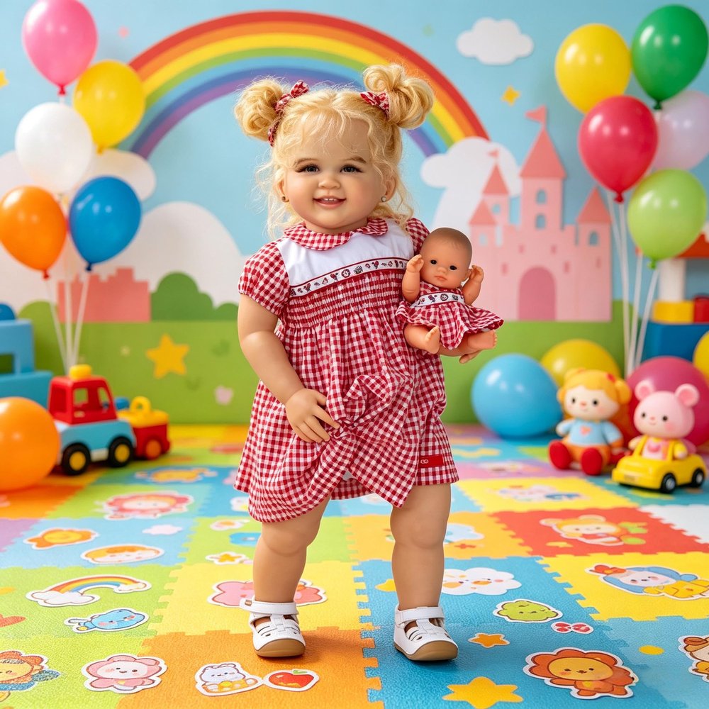 RXDOLL 28 Inch Sweet Face Lifelike Reborn Baby Dolls Soft Cloth Body,Real Baby Size Rooted Blonde Curly Hair Realistic Newborn Toddler Girl Dolls that Look Real Reborn Doll Gifts