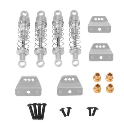 Rc Dampers Spare Parts for MN MN99sV2 MN98V2 for MN78 for MN168 60mm Metal Oil-Immersed Shock Absorber and Bracket RC Car Modification Accessories(Silver)