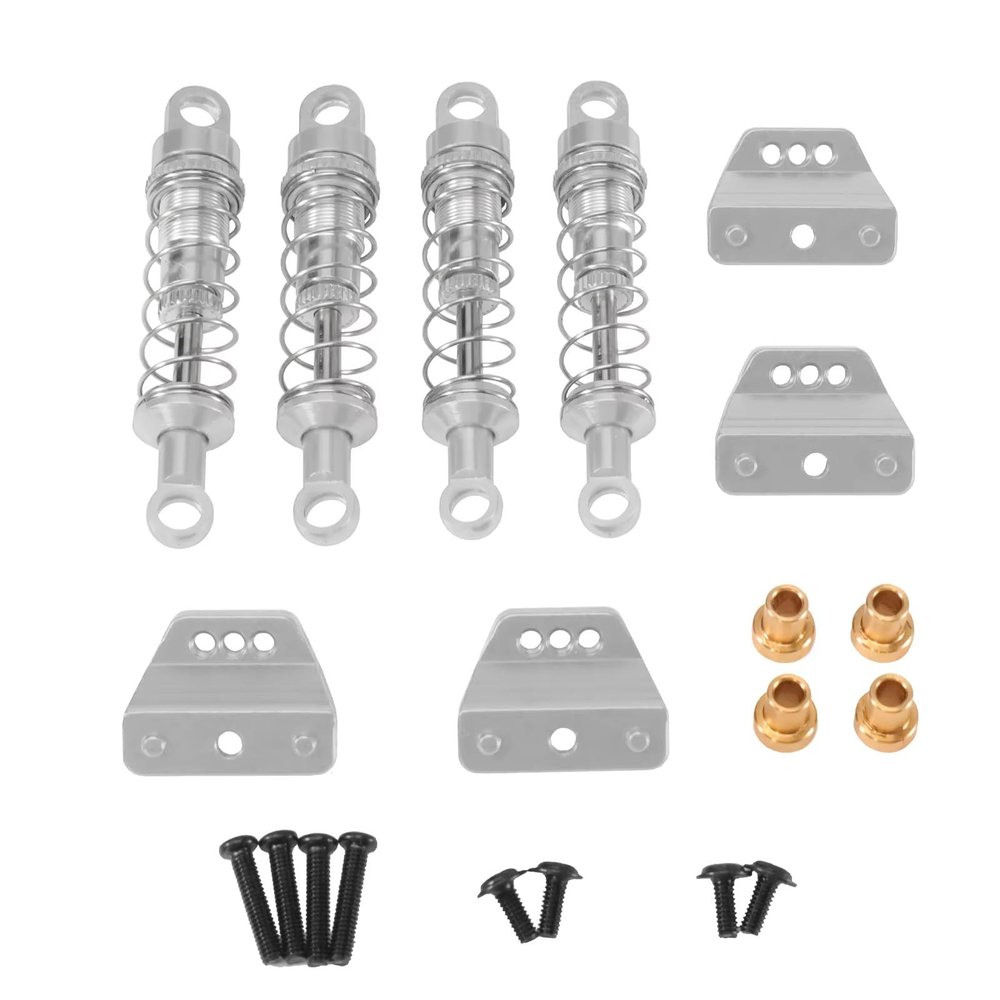 Rc Dampers Spare Parts for MN MN99sV2 MN98V2 for MN78 for MN168 60mm Metal Oil-Immersed Shock Absorber and Bracket RC Car Modification Accessories(Silver)
