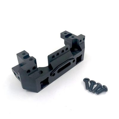 Rc Accessories for TRX4 1/10 Aluminum Alloy Metal Front Bumper Servo Mount RC Crawler Car Upgrade Parts Accessories(Black)