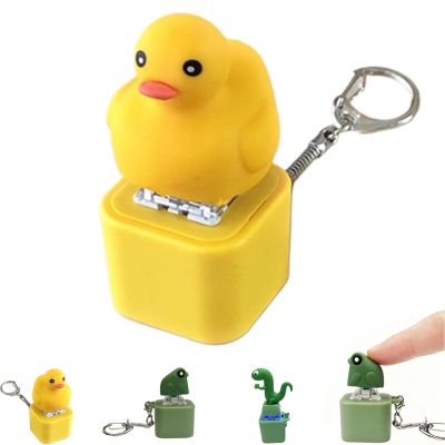 Croaky Buddy Keychain, 2026 Upgrade Frog Keychain with Sound, Frog Noise Maker, Frogs Croaking Fidget Toy, Fidget Keyboard Toys, Desk Decor & Gift, for Office, Home, Travel (Duck, USB Rechargeable)