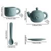 Flexible Toy Teaset, Soft Playware Tea Set, 4.3x2.7 Inches Teapot with Snug Lid, Silicone Pitcher, Pastel Cup with Handle Design, Activity Kit for Birthday Parties view 2