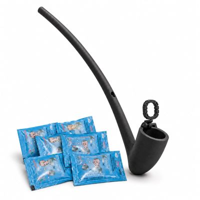 Soap Bubble Pipe, 3D Printed Retro Bubble Wand with 5 Bubble Solution Sachets, Reusable Novelty Bubble Maker for Backyard Parties, Patio, Picnic, Outdoor Fun, Stress Relief Gift for Adults (Black)