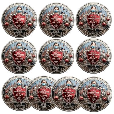 2026 Hantavirus Alert Coin A Powerful Reminder to Stay Prepared, Stay Alert. Stay Protected, Healthcare Challenge Coin for Medical Professionals Science Enthusiasts & Collectors (10pcs)