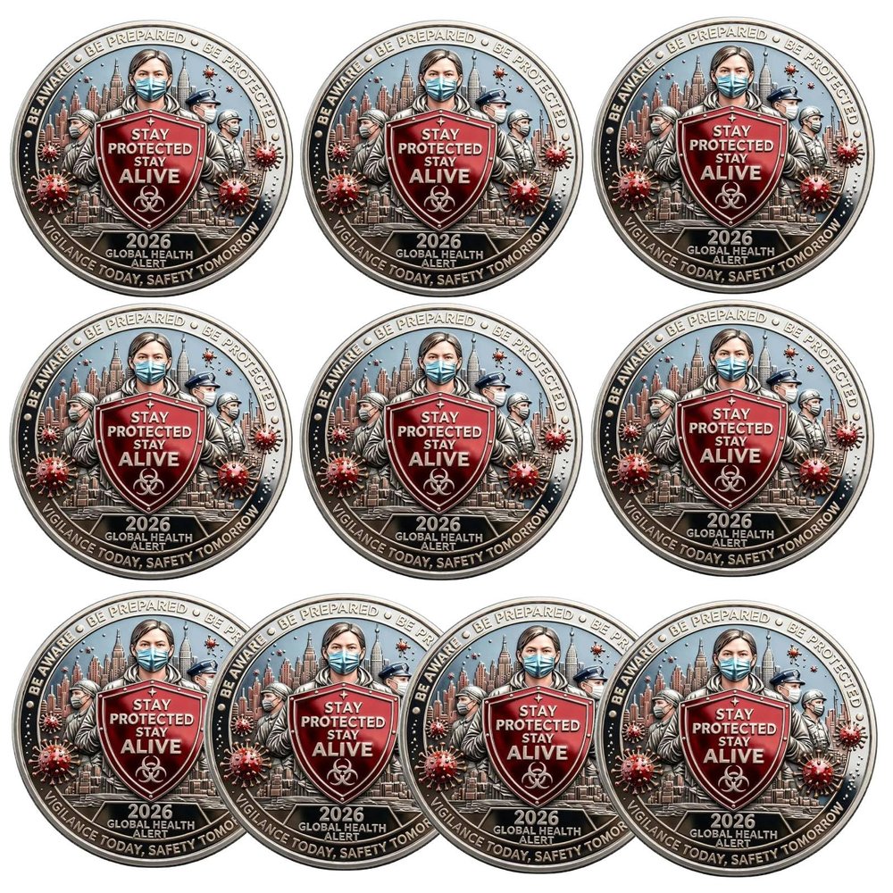 2026 Hantavirus Alert Coin A Powerful Reminder to Stay Prepared, Stay Alert. Stay Protected, Healthcare Challenge Coin for Medical Professionals Science Enthusiasts & Collectors (10pcs)