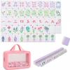 4 Layer Mahjong Tiles, 2026 NEW 160 Acrylic American 4 Layer Mahjong Tile Set with Clear Engraving with Exquisite Carrying Bag for Home, Travel & Game Nights (Light Purple) view 1