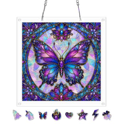 AOSERI Acrylic Puzzle Suncatcher, Butterfly Sun Catcher Puzzles for Adults