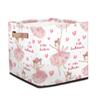 GeMeFv Square Nursery Hamper Storage Bins Canvas Laundry Basket Foldable Organizing Fabric Bins with Handles, Toys Books Clothes Storage Baskets(Cute Ballerina Pink) view 1