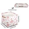 GeMeFv Square Nursery Hamper Storage Bins Canvas Laundry Basket Foldable Organizing Fabric Bins with Handles, Toys Books Clothes Storage Baskets(Cute Ballerina Pink) view 2