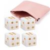 4 Pcs Mahjong Dice with Bag Crystal D6 Dices Set Polished Gemstone Energy Stone Dices for Casino Craps Cards Tabletop Board Games (Right Angle, Clear White) view 1