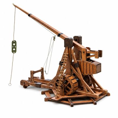 Eververdant Wooden Trebuchet Model Kit for Desk Display, 1:32 3D Puzzle