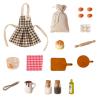 18Pcs Mini Baking Kitchen Accessories Set, Dollhouse Accessories with Apron, Eggs, Rolling Pin, Cutting Boards, Bowl, Whisk and Bottles, Doll House Accessories for Kitchen Bakery Decor. view 1