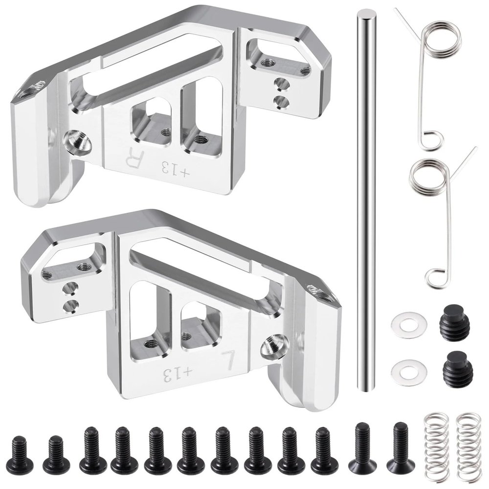 for Rear Axle Suspension Bracket Mount Tamiya 57409 58347 Lunch Box 1/12 RC Monster Truck Upgrade Accessories Parts(Add 13mm Silver)