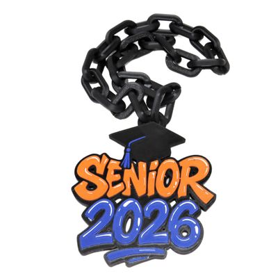 Senior 2026 Hype Chain Necklace, Graduation Spirit Accessory for Pep Rallies, Senior Night, and Class of 2026 Gifts