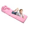 Omquot Cute Adorable Kids Sofa Chair Portable Armrest Bed Floor Seat Reading Pink (Fold In Quarters) view 3