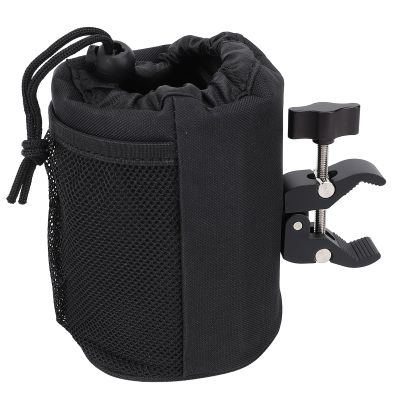ToysCentral Basics Motorcycle Cup Holder, Oxford Fabric Motorcycle Drink Water Bottle Holder with Alligator Clamp, Fits 0.55" to 1.5" Diameter Handlebars, for ATV UTV Scooter Wheelchair