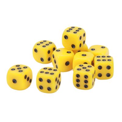 Rcniso Dice Cubes, 6 Sided Impact Dice, 30 Pieces, Lightweight and Portable Plastic for Board Games (Yellow)