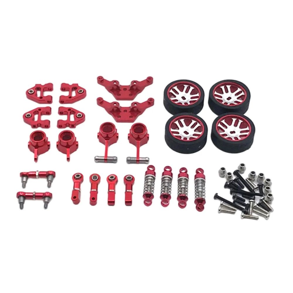 Rc Car Steering Cup for Wltoys 284131 K979 K989 1/28 Metal Upgrade Shock Absorber Replace DIY Set Remote Control Car Accessories(Red)