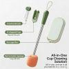 3-in-1 Retractable Cup Brush Set with 3 Replacement Sponge Heads, Portable Multi Cleaning Tool for Bottle Mug Tumbler view 3