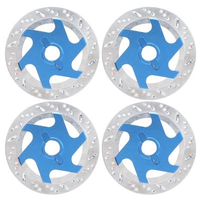 4PCS Universal Aluminum Alloy RC Car Brake Disc with Metal Hex Adapter, 1/10 Scale CNC - Machined Lightweight Brake Disc for Remote Control Sports SUV Climbing Cars (Dark Blue)