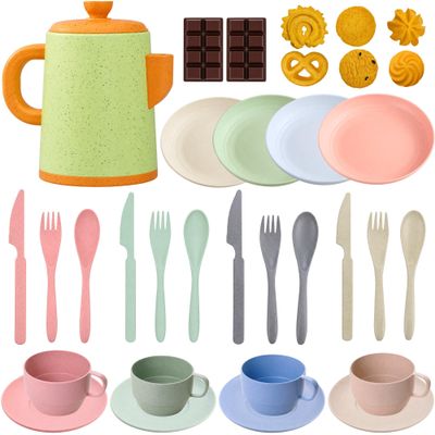Hiawbon Tea Party Set 33 Pcs Plastic Tea Set