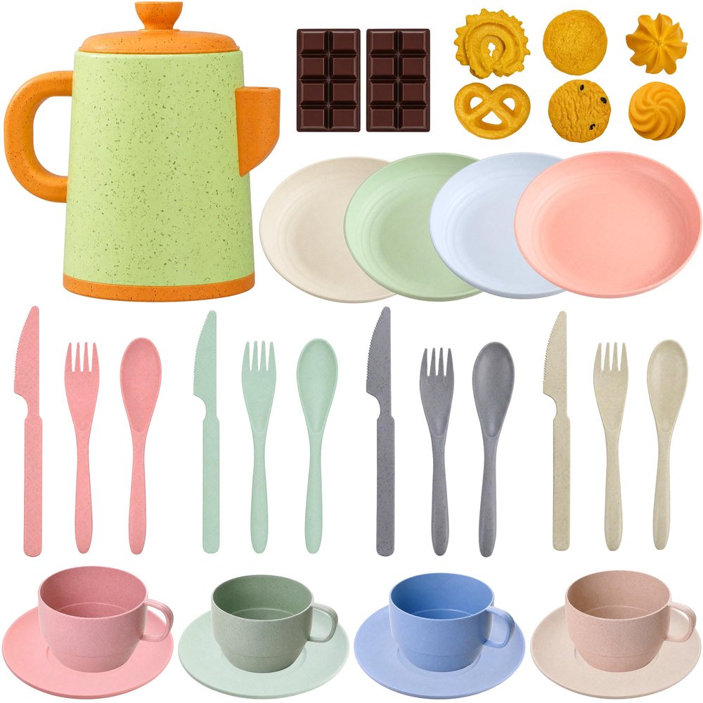 Hiawbon Tea Party Set 33 Pcs Plastic Tea Set