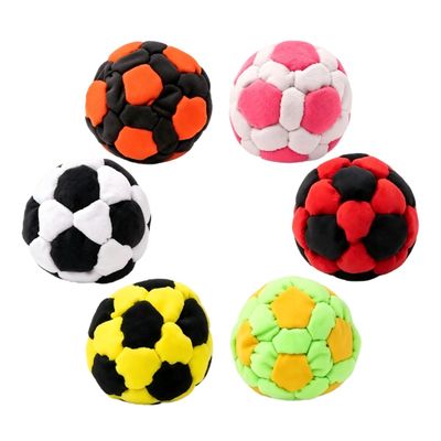 6PCS Handmade Knitted Footbags Set,Colorful Crochet Footbag for Adults & Beginners,Multicolored Balls,Assorted Footbag Sack,Hacky Ball for Outdoor Game & Party Fun-Geometric Pattern