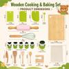 Hiawbon 17 Pcs Wooden Cooking & Baking Set for Real Cooking view 2