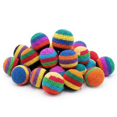BNGXR 6Pcs Knitted Bag Set, 2026 New Hand-Made Knitted Footbags, Assorted Foot Bag Crochet Ball for Adults, Colorful Juggling Footbag for Beginners, Handwoven Toss Pack (6Pcs)