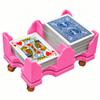 Card Holder - 4 Deck Plastic Revolving Card Game Holder Playing Cards Tray Rotating 360 Organizes Multiple Decks for Canasta, Poker and More | Lightweight, Durable with Smooth Rotation (Hot Pink, Small) view 1