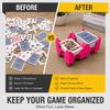 Card Holder - 4 Deck Plastic Revolving Card Game Holder Playing Cards Tray Rotating 360 Organizes Multiple Decks for Canasta, Poker and More | Lightweight, Durable with Smooth Rotation (Hot Pink, Small) view 3