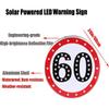 24" LED Flashing Solar Powered Speed Limit 20/30/40/50/60/80 Sign Sign in Traffic Road Highway (60) view 2