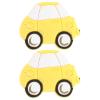 DECORNIJIA 2pcs Cartoon Car Dresser Knobs Friendly Plastic Cupboard Pull Handles for Boys Nursery Bedroom Wardrobe Drawer Yellow view 1
