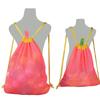 MUYIZI Beach Toy Bag 2 Pack, Mesh Drawstring Backpack for Kids and Adults - Quick Dry Sand Free Mesh Beach Bag, Portable Sand Toy Backpack, Sea Shell Bags, Shelling Tools, Bags Only (Bright Pink) view 1