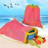 MUYIZI Beach Toy Bag 2 Pack, Mesh Drawstring Backpack for Kids and Adults - Quick Dry Sand Free Mesh Beach Bag, Portable Sand Toy Backpack, Sea Shell Bags, Shelling Tools, Bags Only (Bright Pink) view 3